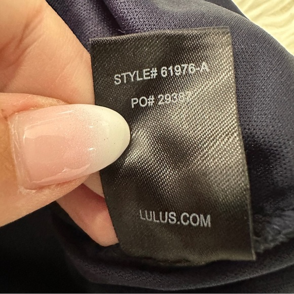 Lulus Navy Floral Lace Bodycon Mini Dress Size Large - Picture 13 of 15